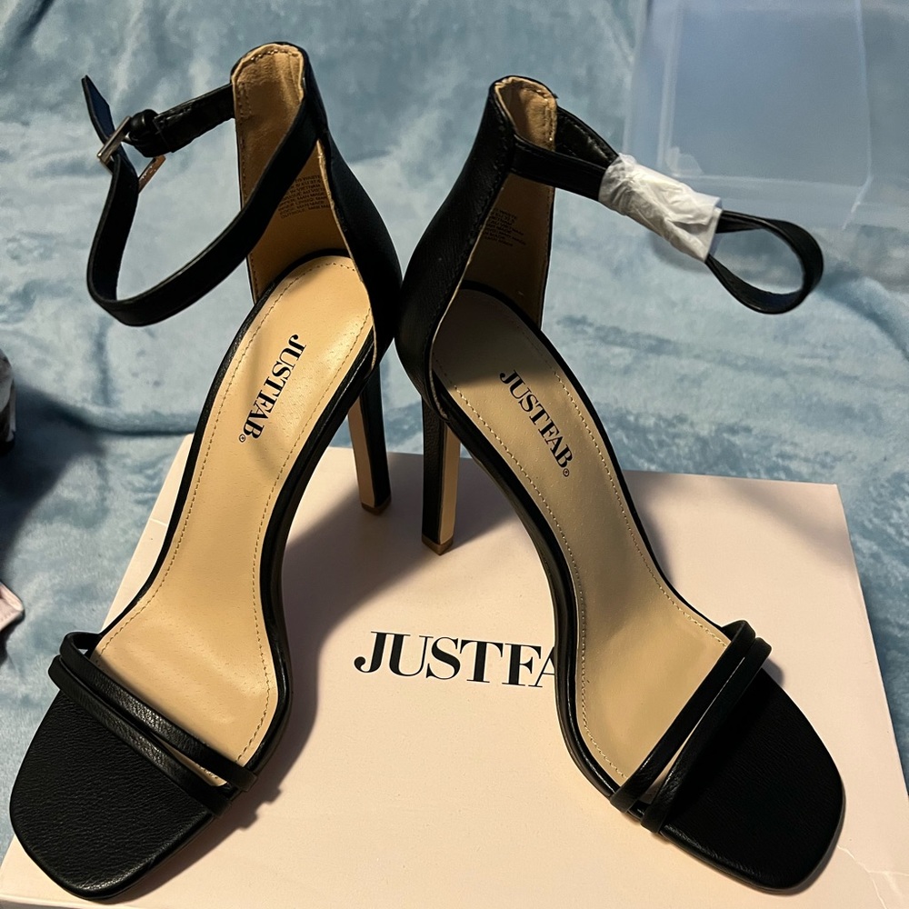Just Fab Black strappy heels